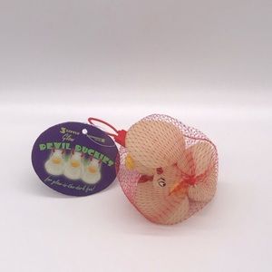 3 LITTLE GLOW IN THE DARK DEVIL RUBBER DUCKS